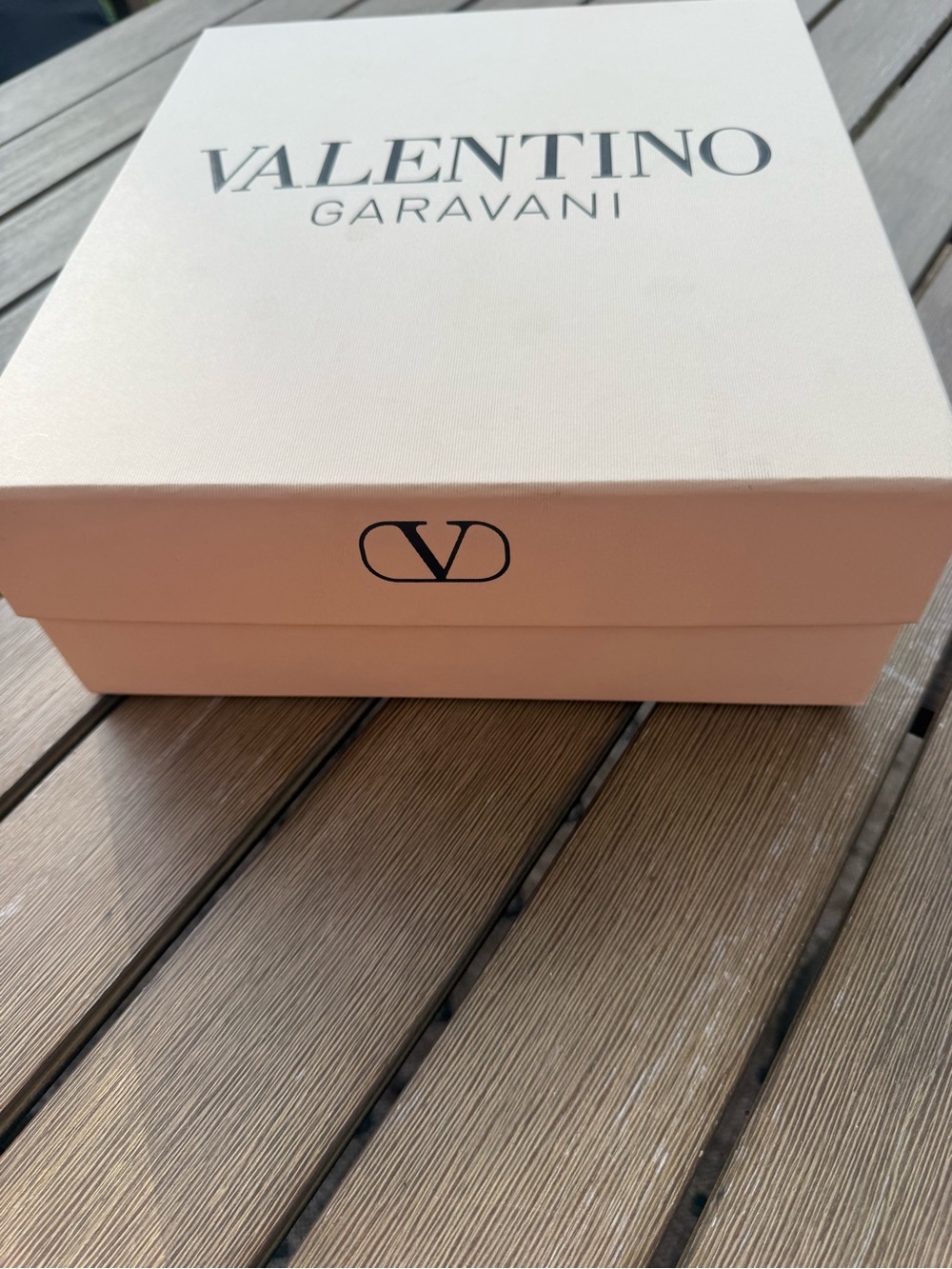 Valentino Garavani Empty Shoe Box Only With Lid Cream Designer Storage - Picture 2 of 10